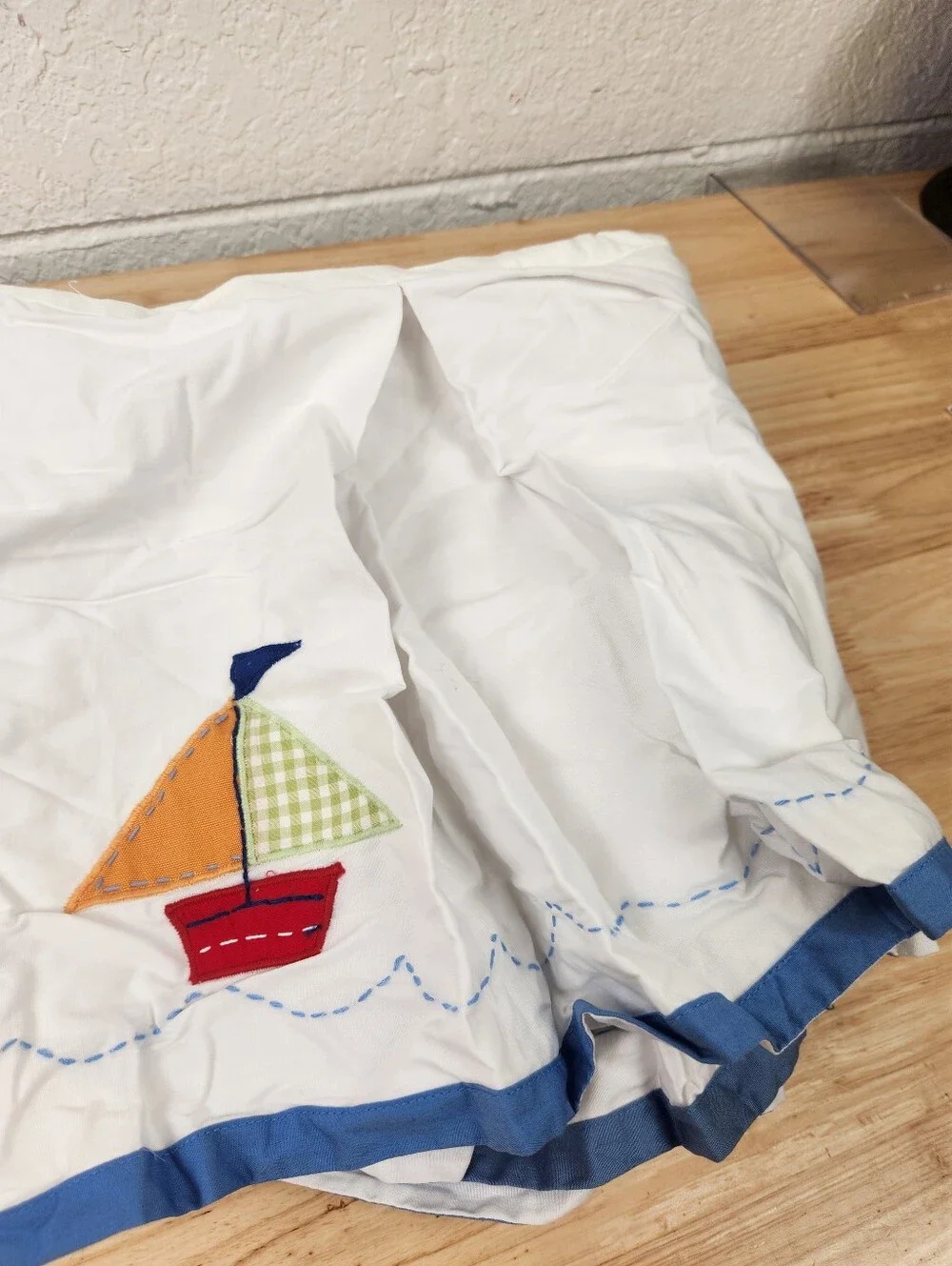 Pottery Barn Kids Baby BoatsCrib Bed Skirt Blue 28